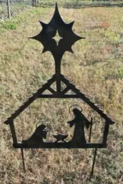 Christmas Nativity Sign Decoration Metal Yard Sign CNC Metal Art Holiday 21x 29