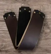 3" Wickett & Craig English Bridle 3 Component Straight Razor Strop (Dark Brown)