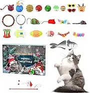 Christmas Advent Calendar 2024, 24 Days Christmas Countdown Calendar with Assorted Cat Toys, Interactive Cat Advent Toy for Lovers Xmas Gifts Countdown