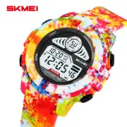 SKMEI Boys Watch Student Digital Wristwatch Colorful Camouflage LED Stopwatch