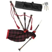 Great Highland Bagpipe – Natural Wood with MacDonald Tartan, Reeds & Carry Bag