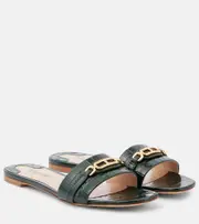 [Tom Ford] Tom Ford Whitney croc-effect leather slides AU 4 green