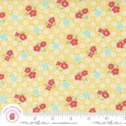 Moda STITCHED 20432 12 Buttercup Yellow Floral FIG TREE Quilt Fabric