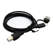 Portable USB +TypeC Male to USB Type B Male Printer Data Cable for Phone Scanner