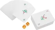 Toyvian 1 Set Mahjong with Dices Portable Travel Game for Friends Family Parties Fun Plaything for Training Coordination Logical Thinking