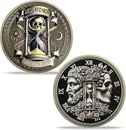 Memento Mori Memento Vivere Coin Stoic Reminder Token Skull Challenge Coin Medallion Stoicism Motivational Gift - Your Time is Limited