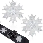 2Pcs Snowboard Stomp Pads, 3D Clear Snowflake Stomp Pads Snowboarding Antiskid M