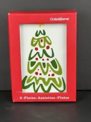 Crate & Barrel Appetizer Plates Set/4 Assorted NIB 2016 Jane Dixon 5x7”