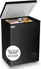 Chest Freezer Small Deep 3.5 Cu.Ft Black Mini Freezers Top Door Adjustable 7 The
