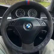 Car Steering Wheel Cover Suede For BMW 523 530 523li 525 520li 535 545i E60 Steering-Wheel Cover Wrap Auto Interior Accessories