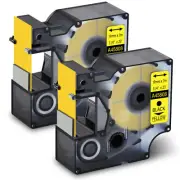 2PK Black on Yellow Label Tape 45808 19mm For DYMO D1 LabelManager 360D 420P 450