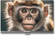 [RKJVB] Business Card Holder Cute Monkey Slim Business Card Case Professional Name Card Holders Purse Name Card Organizer Minimalist Pocket Card Cases for Men Women, Cute Monkey, 3.7 x 2.2 x 0.3 Inches