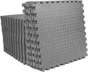 APM36002GY Interlocking Foam Exercise Floor Mats: 144 SQ FT, 1/2 Inch, 36 Tiles