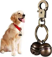 Pet Collar Bell Brass Finish Dog Charm with Spring Snap Hook Decorative Accessory for Dogs and Cats Versatile Use for Home Park Hiking Trails