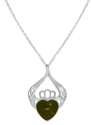 IRISH CONNEMARA STERLING SILVER CLADDAGH PENDANT 1039