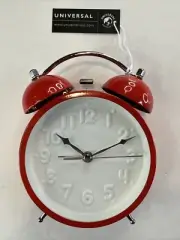 Universal Metal Alarm Clock Double Bell Bed Ornaments ⏰⏰ Red White