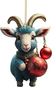 Goat Ornaments for Tree | Decorations Animals Acrylic | Flat Tree Pendant Cartoon Family Decor Pet Animal Lovers Zankie