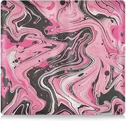[Amooorous] Blush and Black Marbling Pu Leather Auto Registration Insurance & ID Card Holder Truck Accessories for Documents, Cards, License, blush and black marbling, 1 size