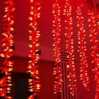 在飛比找樂天市場購物網優惠-LED電子鞭炮掛飾燈串閃燈塑料開業節日過年裝飾新年春節喜慶布