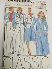 Blazer Jacket Pants Skirt 12 Butterick 5329 Sewing Pattern UC VTG 70s Classic