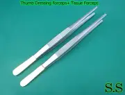 2 PCS 7'' THUMB DRESSING+TISSUE1X2T FORCEP WITH GOLD HANDLE SURGICAL INSTRUMENT