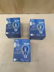 3 CREE 60-Watt Clear A19 Smart LED Light Bulb Standard Medium Base Connected MAX