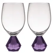 2PK Zhara 350ml Wine Glass Water/Juice Cocktail Drinkware Glassware Cup Amethyst