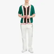 Casablanca Striped Mesh Short Sleeve Shirt