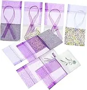 RORPOIR 24pcs Potpourri Lavender Scent Sachets - Empty Tea Bags, Hanging Damp Rid Pouch, Car Refresheners, Mini Drawstring Bags