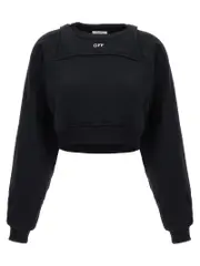 [Off-White] Off-White-Logo Embroidery Felpe Nero-Donna XS Black