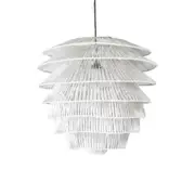 Saba Pendant Light White Rattan - ELDOM001WHT