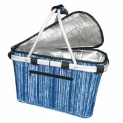 Picnic Shop Carry Basket Bag Foldable Sachi Collapsible Blue Stripes