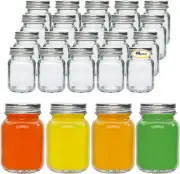 2Oz Mason Jars Ginger Shots Bottles with Silver Lids Glass Yogert Candle Jar Jam