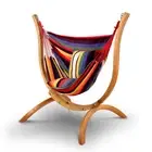 Hammock Chair Timber Outdoor Furniture Camping with Wooden Stand Hanging Sofa