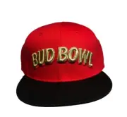 Budweiser Bud Bowl Starter Black-Label Trucker Red&Black Snapback Adjustable Hat