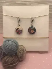 Floral Cabochon Polymer Clay Charms (stitch markers, knitting, crochet)
