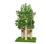CAT TREE scratch post two tiers with branches and artificial leaves