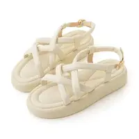 在飛比找momo購物網優惠-【amai】時尚交叉細帶羅馬厚底涼鞋 羅馬涼鞋 鬆糕涼鞋 厚