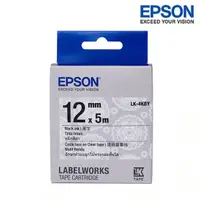 在飛比找蝦皮購物優惠-【含稅店】EPSON LK-4KBY 透明圓蕾絲黑字 標籤帶