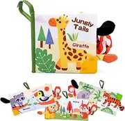 Rayouth Baby Toys 6-12 Months, Soft Touch Feel Crinkle Book, Infant Sensory Toys for Tummy Time, Stroller, Car Seats, Newborns Squeaky Montessori Learning Toy for Boys and Girls, Baby Shower Gifts