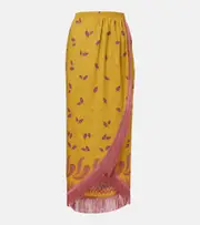 [Valentino] Valentino Printed cotton midi skirt AU 8 yellow