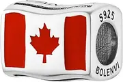 [Bolenvi] Flags Travel Country 925 Sterling Silver Charm Bead For Pandora & Similar Charm Bracelets or Necklaces
