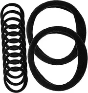 BIUDECO High Elastic Black Hair Ties 100 Pack Soft Hair Bands for Women Girls Hair Ropes Ponytail Holders Seamless Non-slip Hair Ties