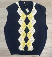 NWT Jos A Bank Argyle Leadbetter Golf 100% Pima Cotton Sweater Vest XL Old Money