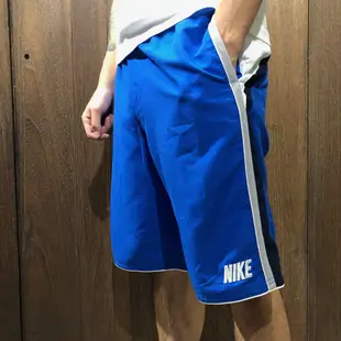 美國百分百【全新真品】 Nike 耐吉 海灘褲 短褲 男 泳褲 沙灘褲 衝浪褲 藍底白邊 D013