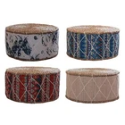 Round Straw Futon Pouf Floor Cushion Meditation Cushion Tatami Footstool