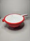 NEW Tupperware 2-Quart Red & White Double Colander Strainers with Handle