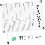 jojofuny 1Set Weekly Planner Message Board Erasable Memo Notepad for Students Transparent Design with Push Pins Whiteboard Pen for Home Classroom Use