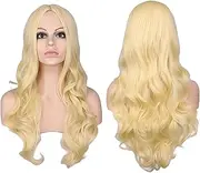 Blonde Cosplay Wig Long Wavy Curly Hair Costume Wigs for Women Hit Movie Cosplay Wigs Light Blonde Wig Natural Looking Cosplay Wig