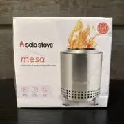 Solo Stove Mesa Tabletop Fire Pit Stainless Steel – Dual Fuel, Low Smoke